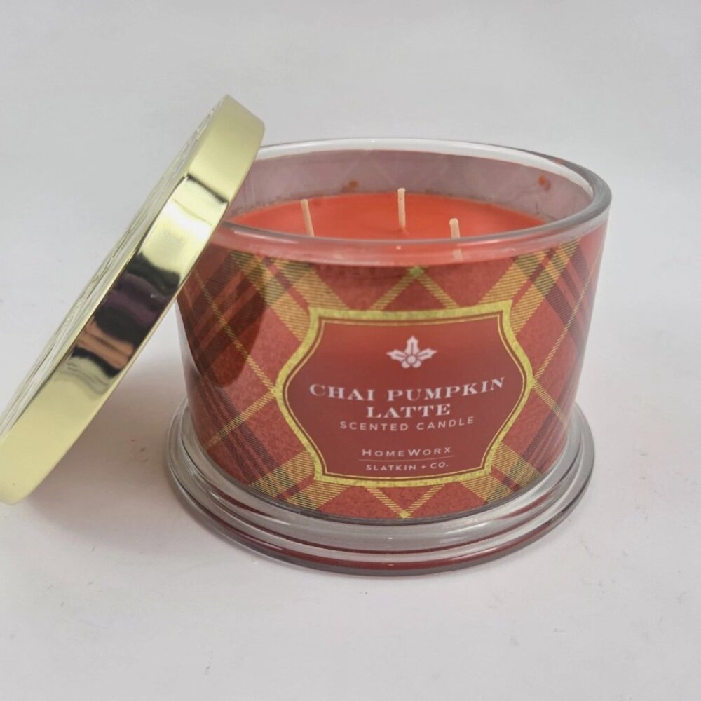 HomeWorx by Slatkin + Co. Chai Pumpkin Latte Candle 8 oz. 4-Wick
